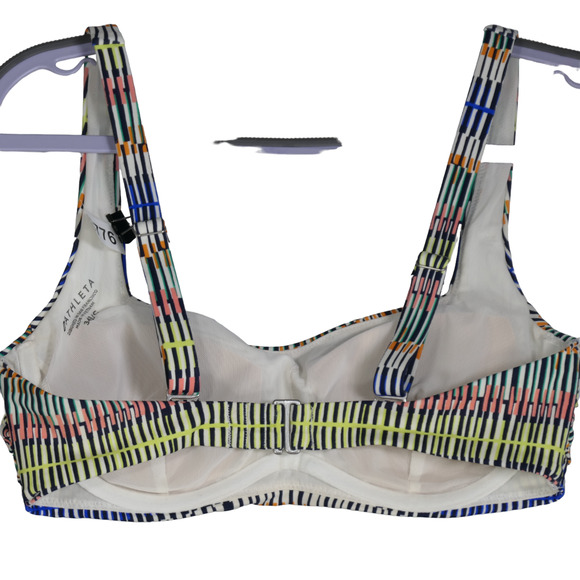Athleta Bikini Top Womens Size 34 B C Rainbow Remove Pads Underwire Mesh Lined - Picture 4 of 7